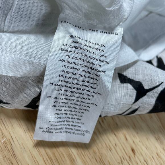 Faithfull the Brand NWT La Pineta Mini Dress Size 4 100% Linen Side Cutouts - Picture 10 of 11